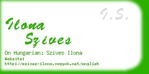 ilona szives business card